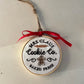 Embroidered Holiday Embroidery Hoop Ornament