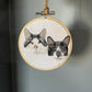 Custom Pet Portrait Embroidery Hoop Ornament