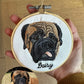 Custom Pet Portrait Embroidery Hoop Ornament