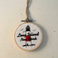 Embroidered Holiday Embroidery Hoop Ornament