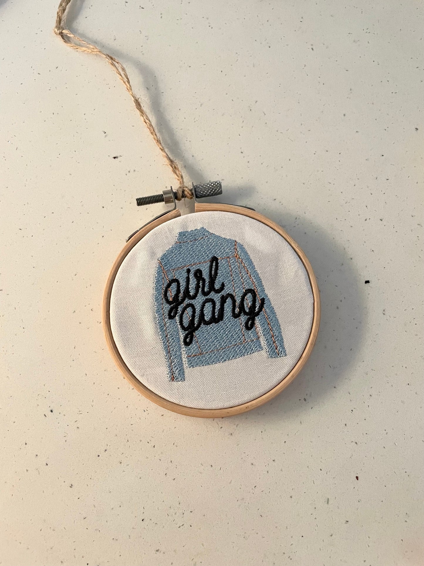 Embroidered Holiday Embroidery Hoop Ornament