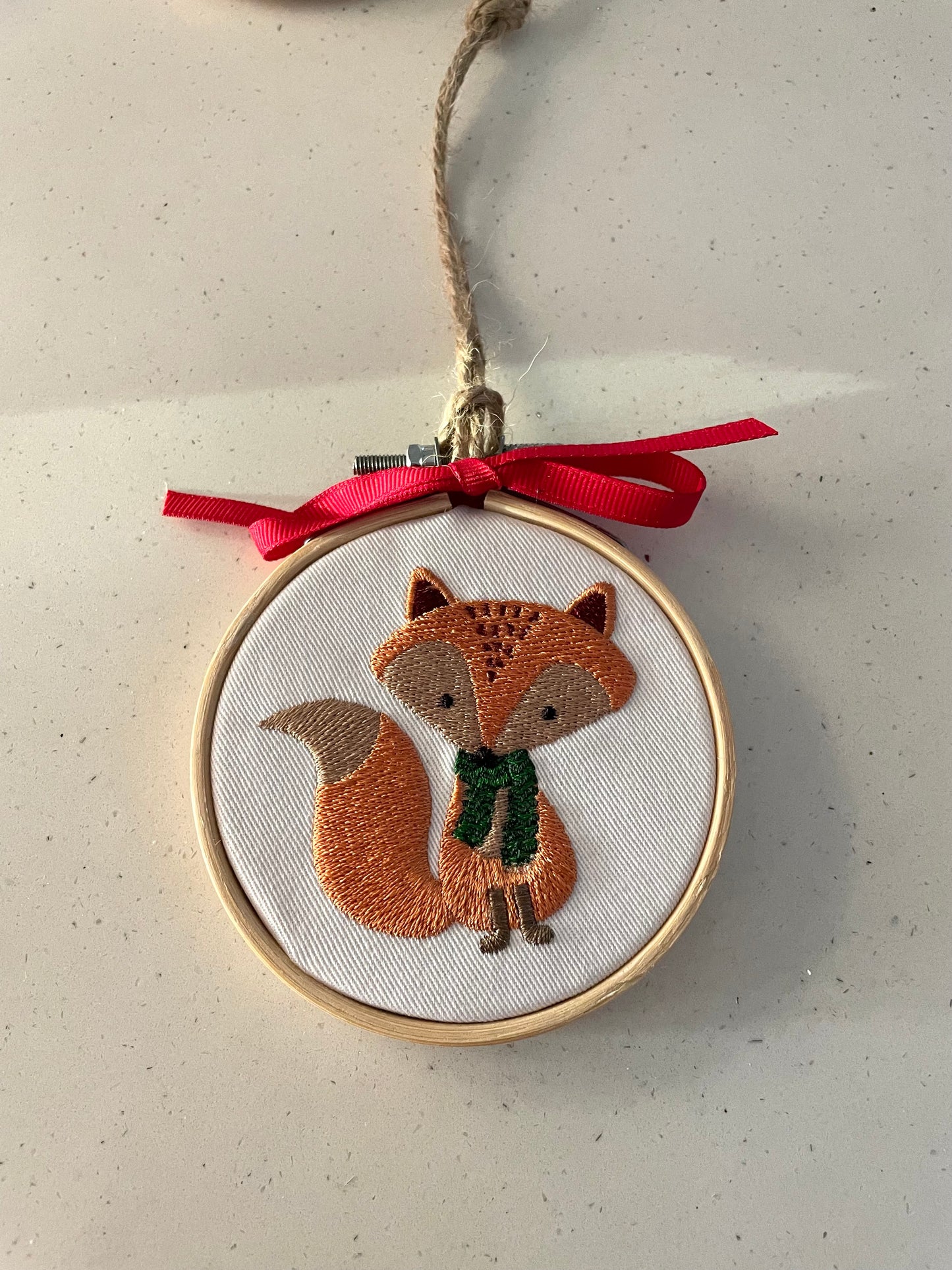 Embroidered Holiday Embroidery Hoop Ornament