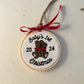 Embroidered Holiday Embroidery Hoop Ornament