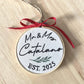 Custom Embroidered Mr. & Mrs. Embroidery Hoop Ornament