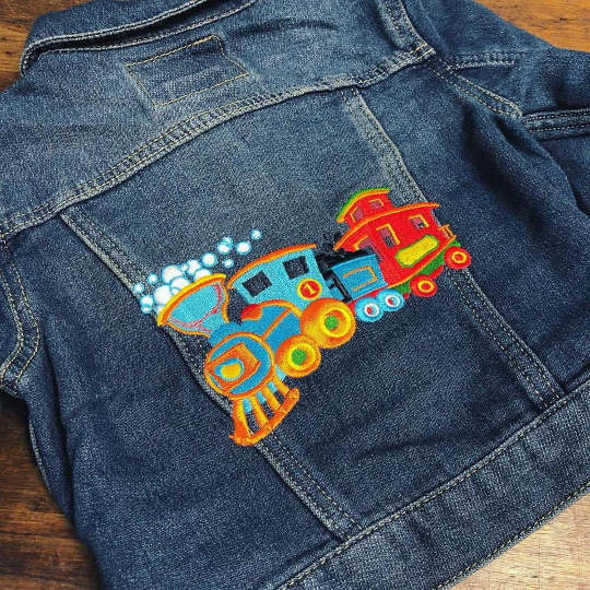 Dearly Threaded Design Deposit for 1 Custom Kids Denim Jacket Baby
