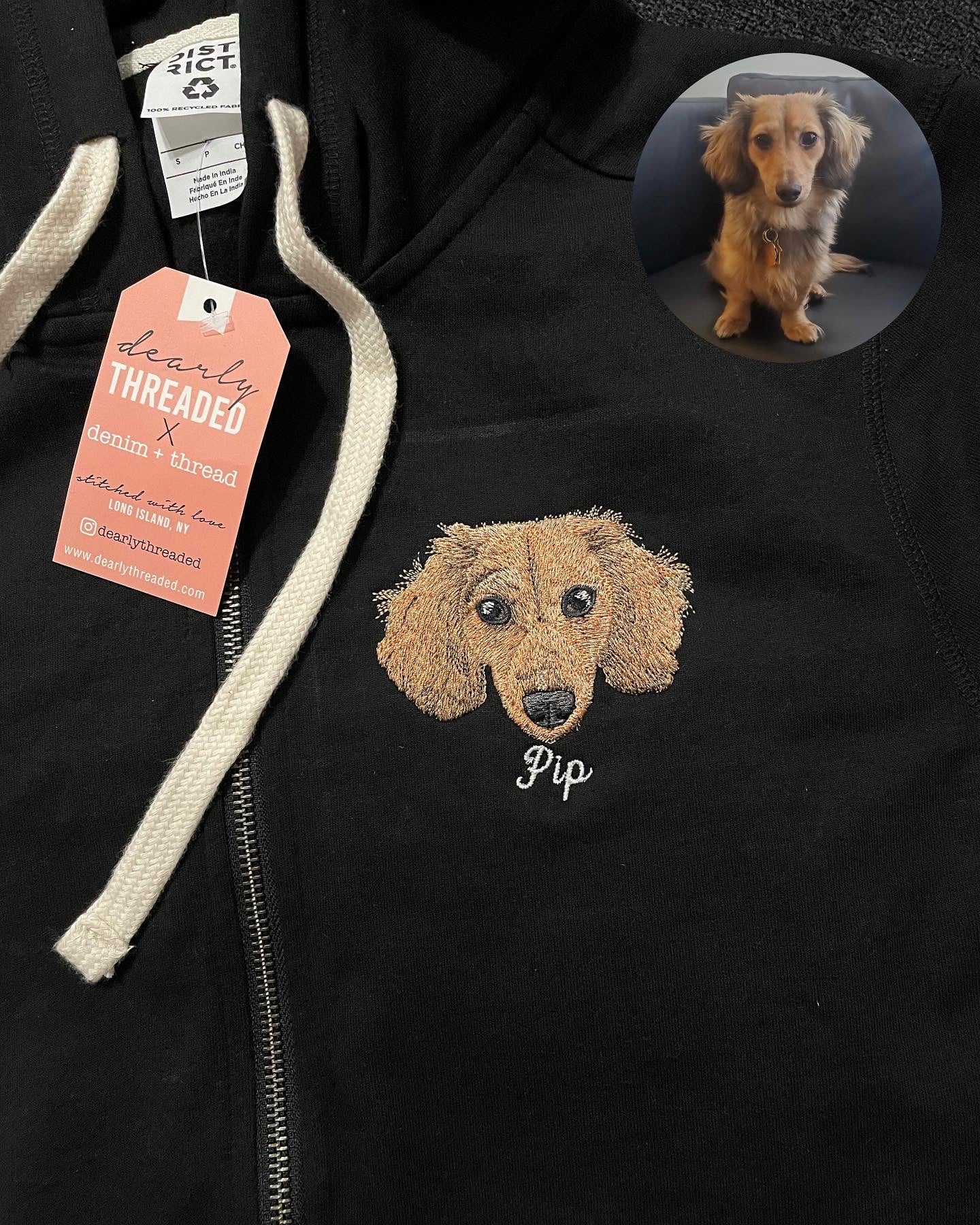 Custom Pet on Zip Up Hooded Sweatshirt